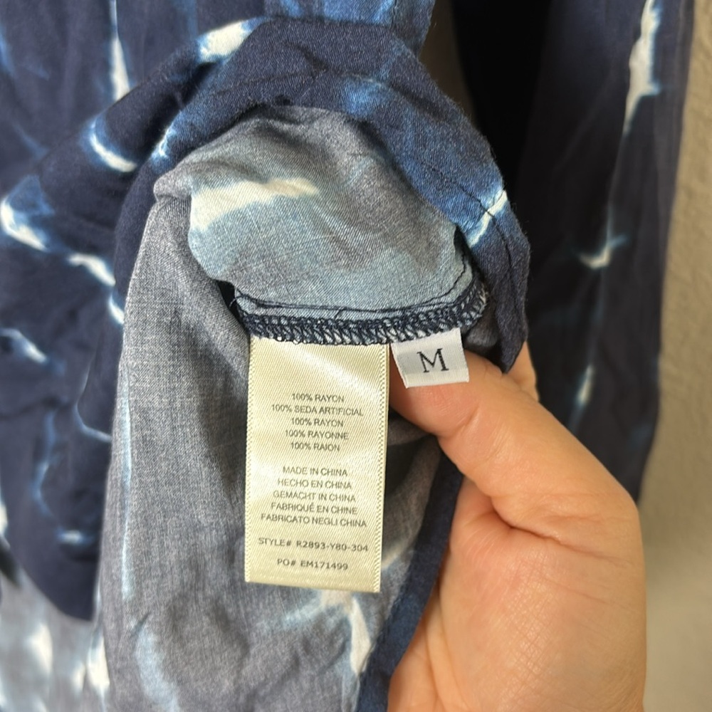 Cloth & Stone x Anthropologie Robyn Tie-Dye Button down Shirt Blue White sz M - Picture 10 of 13